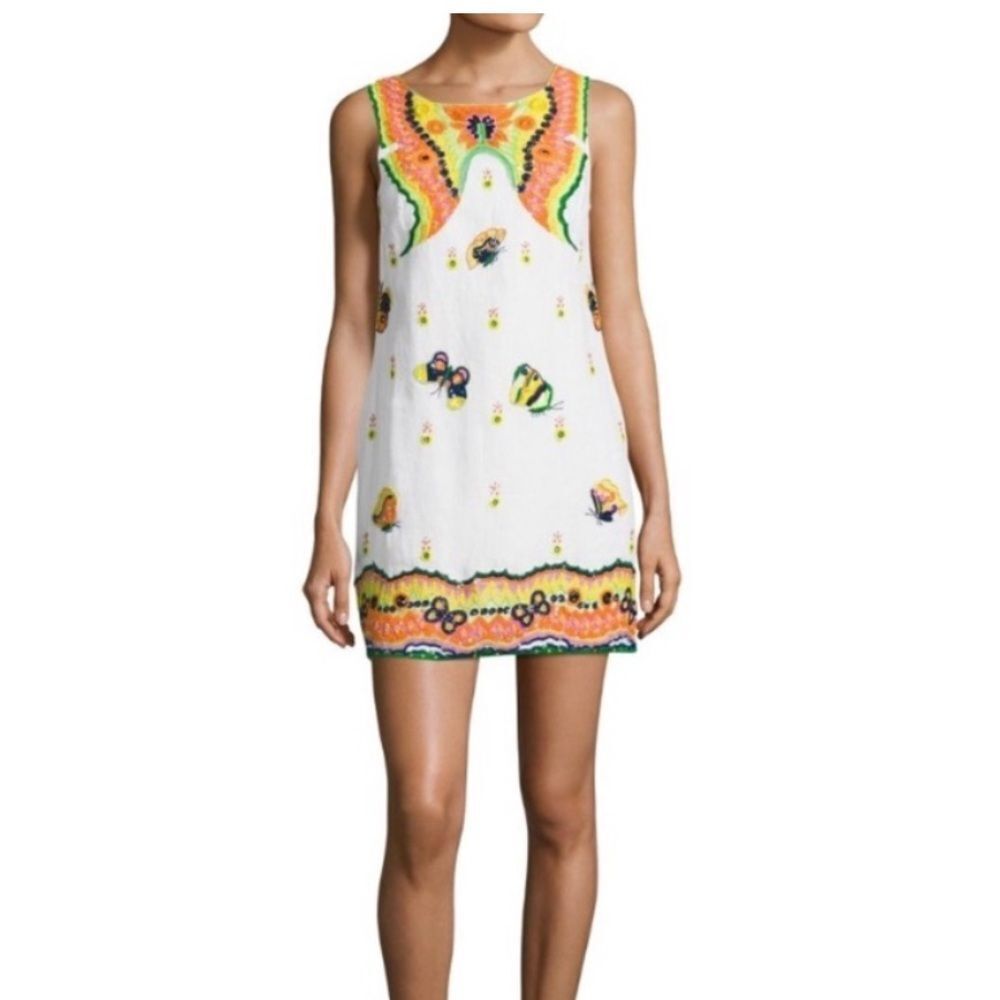Calypso St. Barth Beaded Linen Yantra Dress XS
